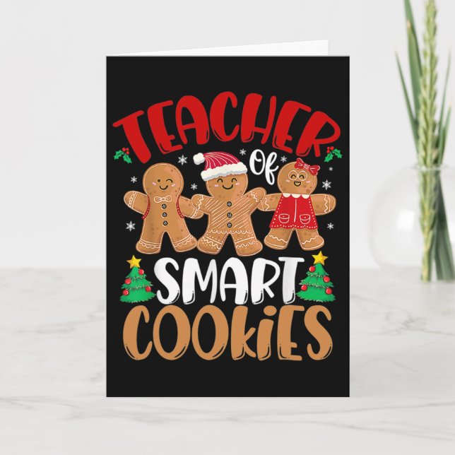 Lärare för smarta kakor pepparkakor jul te kort (Framsida)