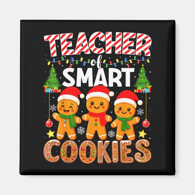 Lärare för smarta kakor Rolig pepparkakslärare Magnet (Framsidan)