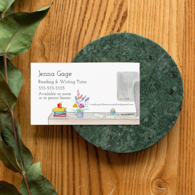 Lärare för vattenfärgsskrivning visitkort (Skapare uppladdad)