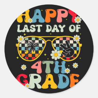 Lärare förra dagen vid skola 4:e Klass Kids Boys G Runt Klistermärke