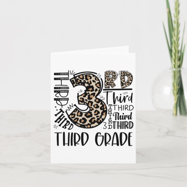 Lärare från barn går i skolan Leopard Typo från tr Kort (Framsida)
