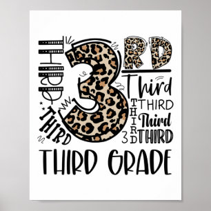 Lärare från barn går i skolan Leopard Typo från tr Poster