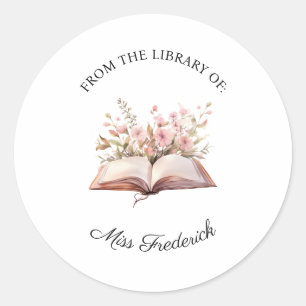 Lärare från Bibliotek på etiketter
