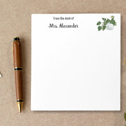 Lärare från Cute Botanical Watercolor Desk Anteckningsblock