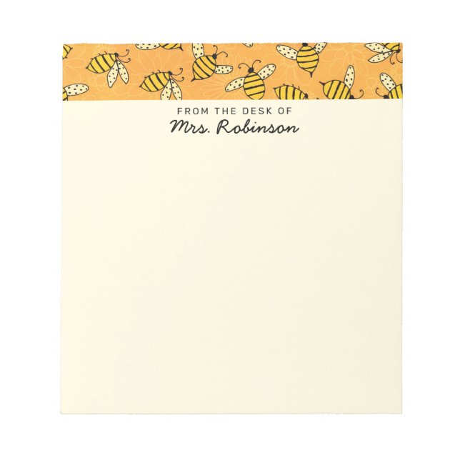 Lärare från Cute Busy Bees från skrivbordet Anteckningsblock (Framsida)