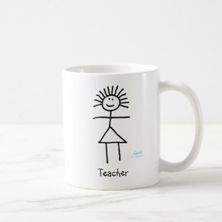 Lärare från Dam, Lacherhonale Chalk Stick figur Kaffemugg