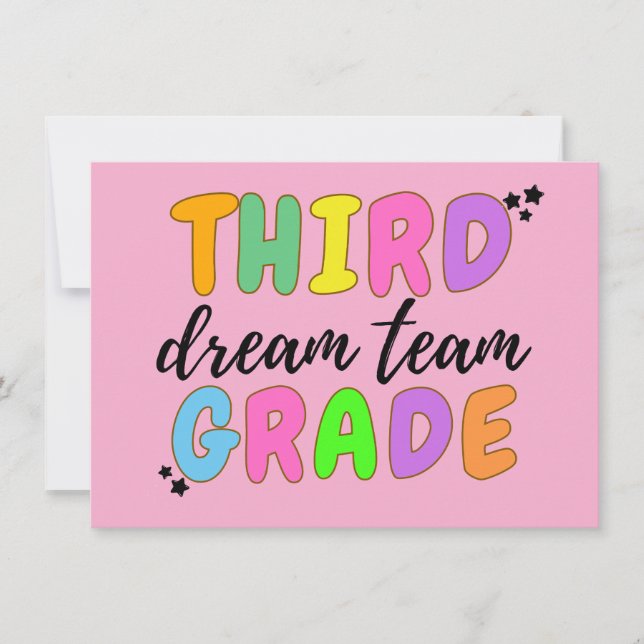 Lärare från tredje Klass, Back to school, lärartea Tack Kort (Framsida)