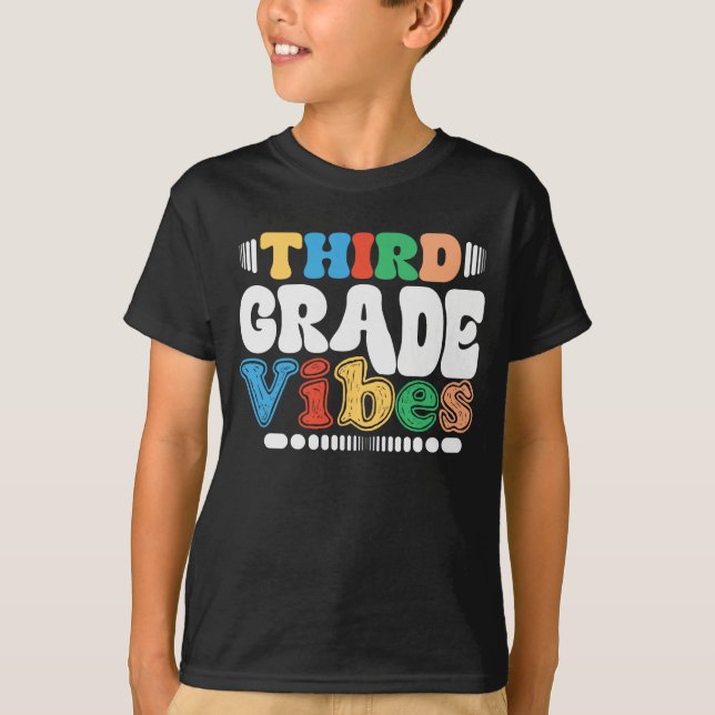 Lärare från tredje Klass Vibes Back to school Stud T Shirt (Framsida)