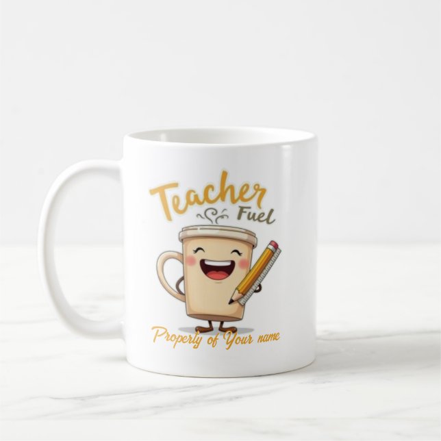 Lärare Fuel Funny Coffee Kopp Design (Vänster)