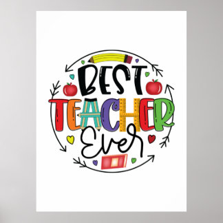 Lärare Gift Best Teacher någonsin Poster