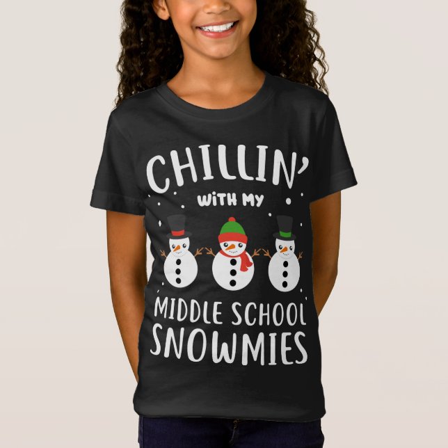 Lärare Gift Chillin med min Mitten-skola T Shirt (Framsida)