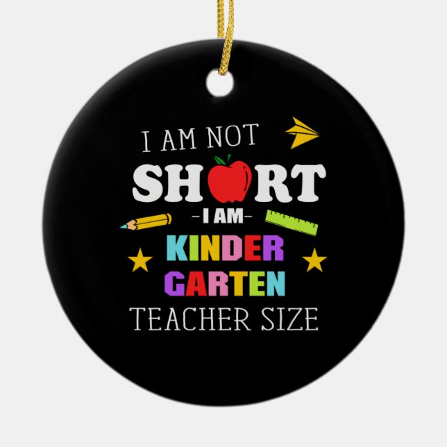 Lärare Gift jag är Kindergarten Lärare Julgransprydnad Keramik (Framsidan)