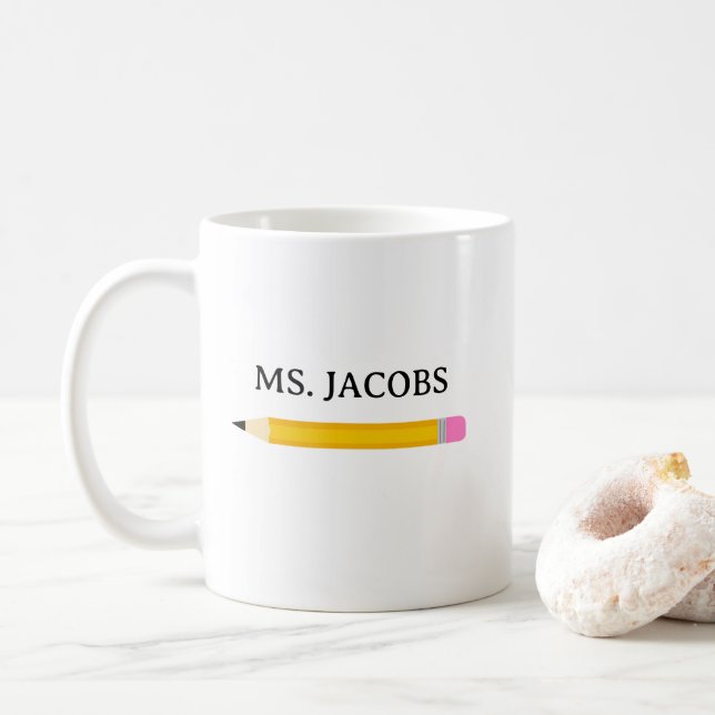 Lärare Gift Pencil School Kaffemugg (Med munk)
