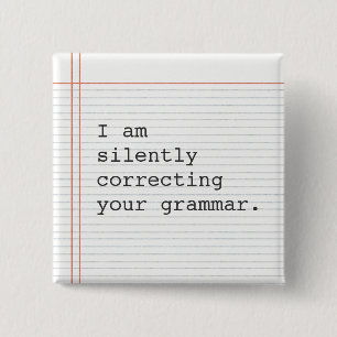 Lärare Gift, roligt grammatikskämt Knapp