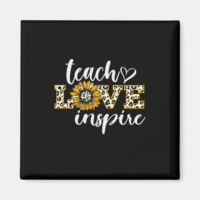 Lärare Gift Teach Kärlek Inspire Leopard Magnet (Framsidan)