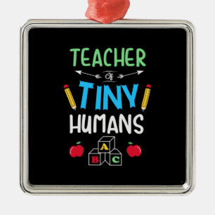 Lärare Gift Teacher Tiny Humans Julgransprydnad Metall