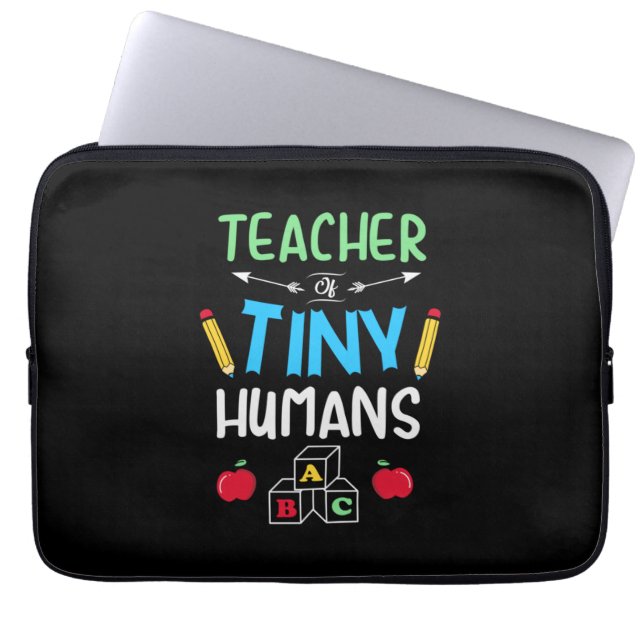 Lärare Gift Teacher Tiny Humans Laptop Fodral (Framsidan)