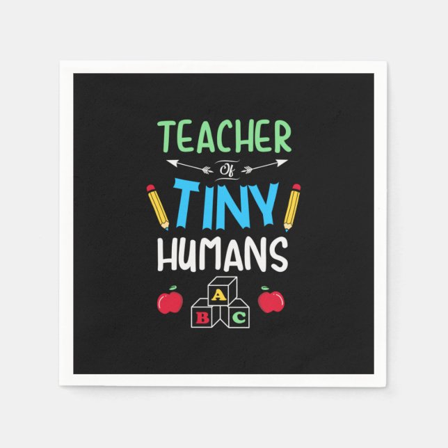 Lärare Gift Teacher Tiny Humans Pappersservett (Framsidan)