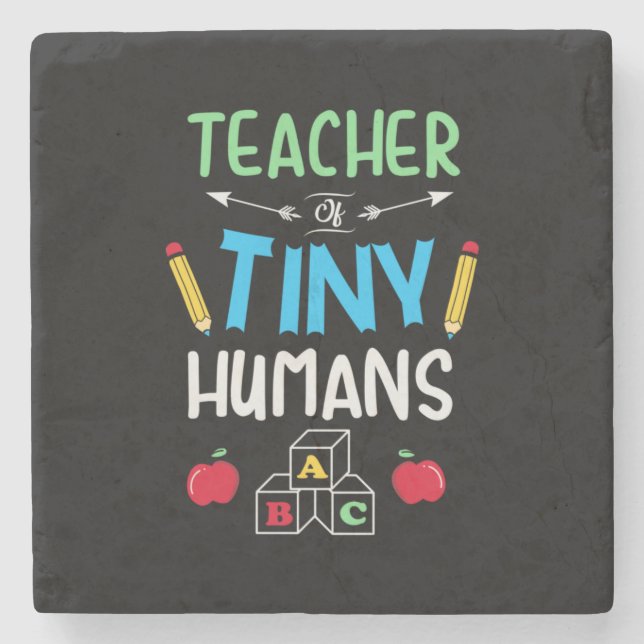 Lärare Gift Teacher Tiny Humans Stenunderlägg (Framsidan)