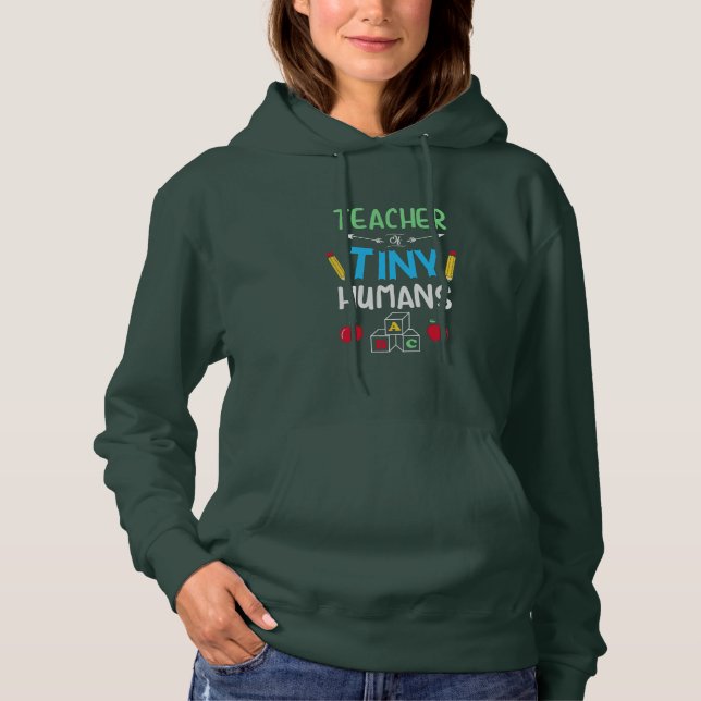 Lärare Gift Teacher Tiny Humans T Shirt (Framsida)