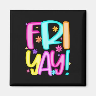 Lärare Glad Friyay Helg Fredag Preppy Tillbaka Til Magnet