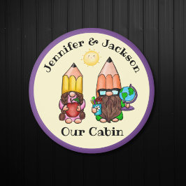 Lärare Gnome Couple Cruise Door Marker Magnet