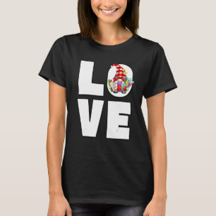 Lärare Gnome for Women Reading Bokar Kärlek Teachi T Shirt