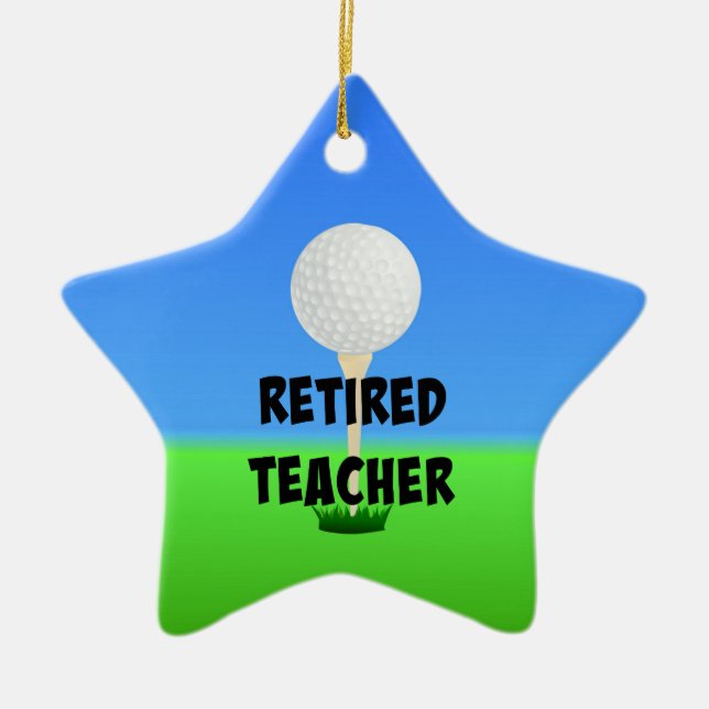 Lärare - Golf Boll på Tee Julgransprydnad Keramik (Framsidan)