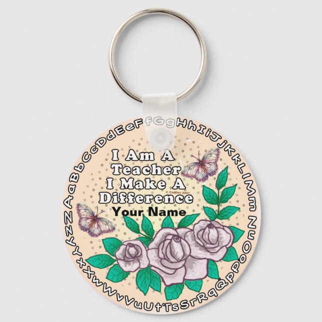 Lärare gör skillnad i nyckelkedja nyckelring (Framsida)