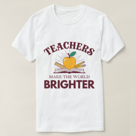Lärare Gör Världen Ljusare Apple Bok T Shirt