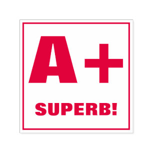 Lärare Grading Frimärke: A+, SUPERB! Självfärgande Stämpel
