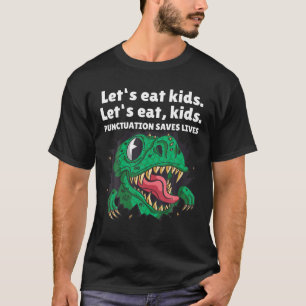 Lärare Grammar Dinosaur Engelska interpunktion T Shirt