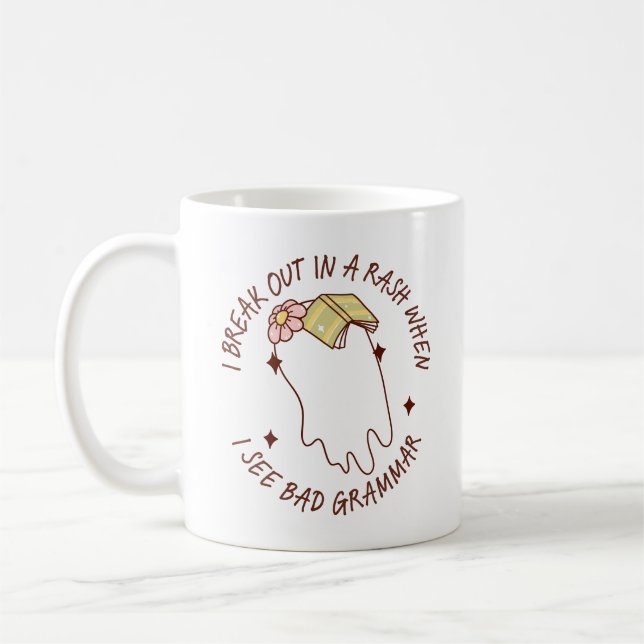 Lärare Grammar Quote Gift Kaffemugg (Vänster)