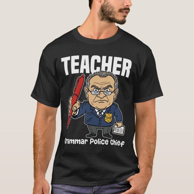 LÄRARE - GRAMMATIKPOLISCHEF T SHIRT (Framsida)