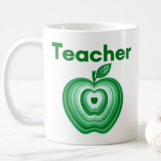 Lärare Gröna Äpple Ringar Present Kaffemugg