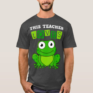 Lärare Grönt Träd Frog Kindergarten Elementära T Shirt