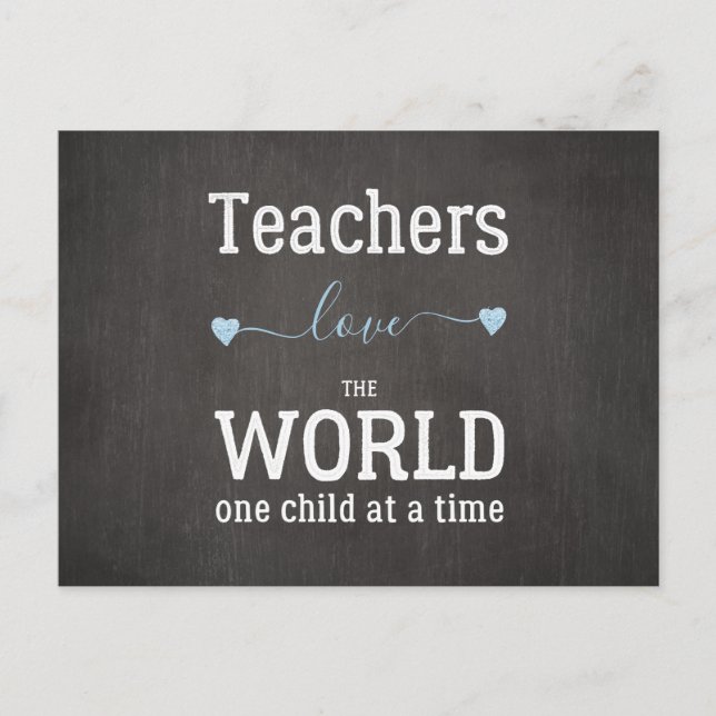 Lärare gullig dagsladdstavla för alla hjärtans dag helg vykort (Framsida)