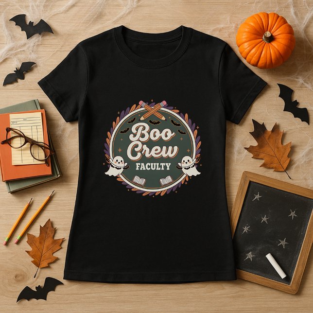 Lärare Halloween Boo Crew Faculty Staff Ghost T Shirt (Skapare uppladdad)