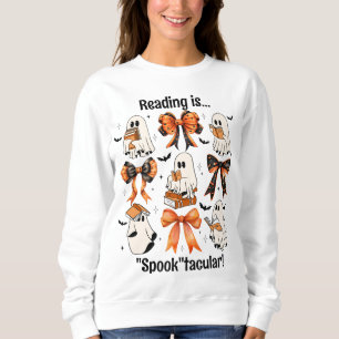Lärare Halloween Coquette Bows and Reading Spöken T Shirt