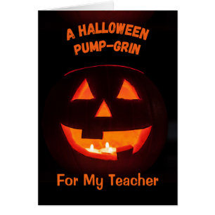 Lärare Halloween Cute Jack o'Lantern Hälsningskort
