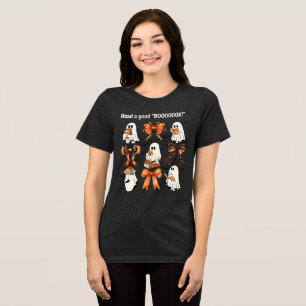 Lärare Halloween "Read a bra BOOOK" Ghost Bow T Shirt