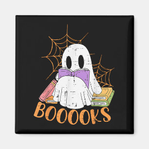 Lärare Halloween Shirt Ghost Teacher Bok Bibliotek Magnet