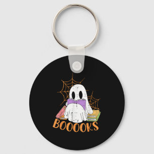Lärare Halloween Shirt Ghost Teacher Bok Bibliotek Nyckelring