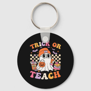 Lärare Halloween Trick eller Teach Cute Ghost Coff Nyckelring
