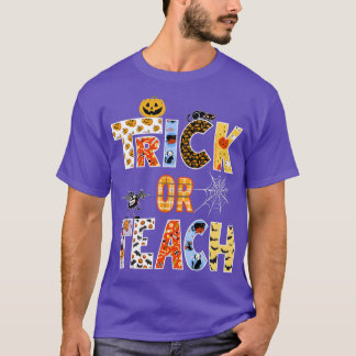 Lärare Halloween Trick eller Teach Halloween Teach T Shirt