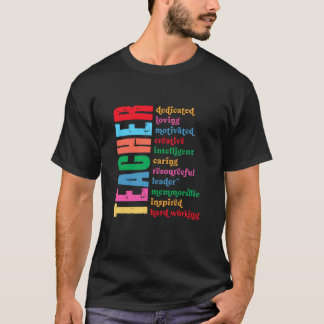 Lärare Hängiven Kärleksfull Motiverad Kreativ Inte T Shirt