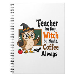 Lärare Häxa Halloween Kaffe Rolig Lärare  Anteckningsbok