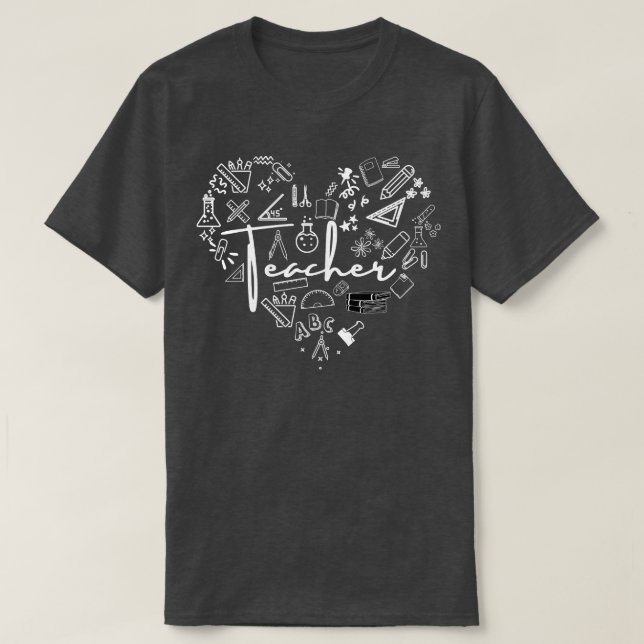 Lärare Heart 2 T Shirt (Design framsida)