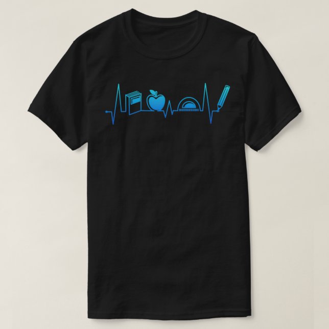 Lärare Heartslag School och Student Gift Pappa Mam T Shirt (Design framsida)