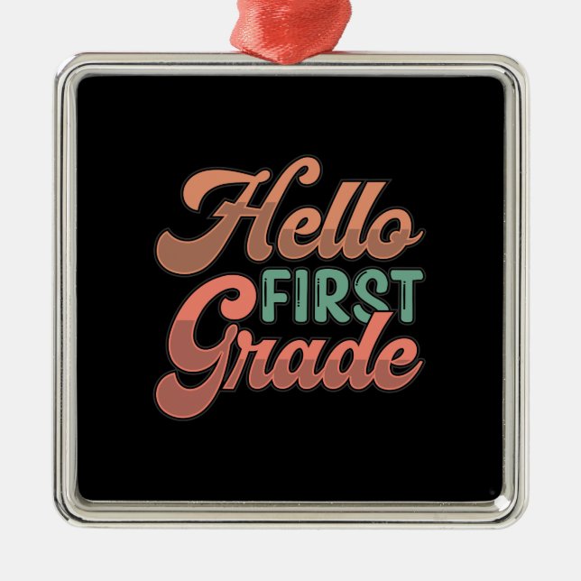 Lärare Hej First Klass Julgransprydnad Metall (Framsidan)